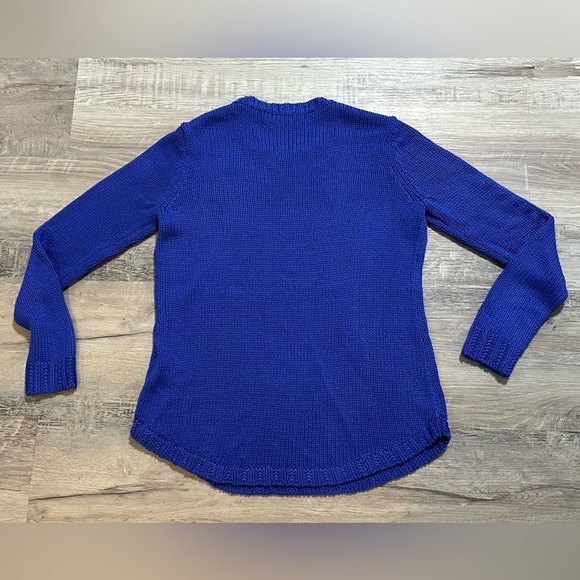 Lauren Ralph Lauren Royal Blue Open Knit Heavy Crewneck Sweater, Women’s Medium - Picture 7 of 7